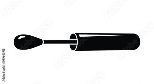 Makeup brush silhouette black cosmetic tool on white background silhouette high quality professional detailed modern elegant stylish clean crisp vibrant colorful