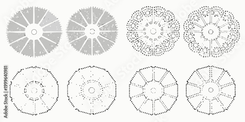 tree canopy line art designs in various styles