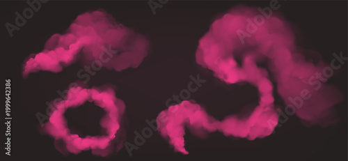 Pink smoke trail and ring set magic dust or powder