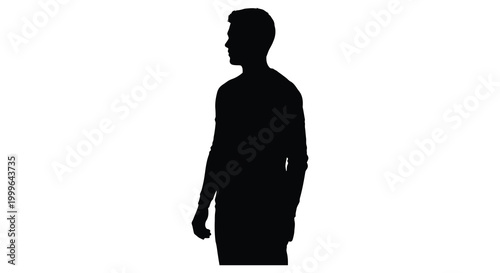 man in profile looking forward isolated black silhouette high quality professional detailed modern elegant stylish clean crisp vibrant colorful digital creative