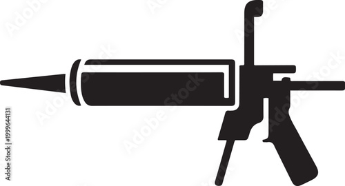 silicone gun. balck icon silhouette