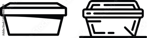 Food container line art with container packaging takeaway illustration foodservice restaurant