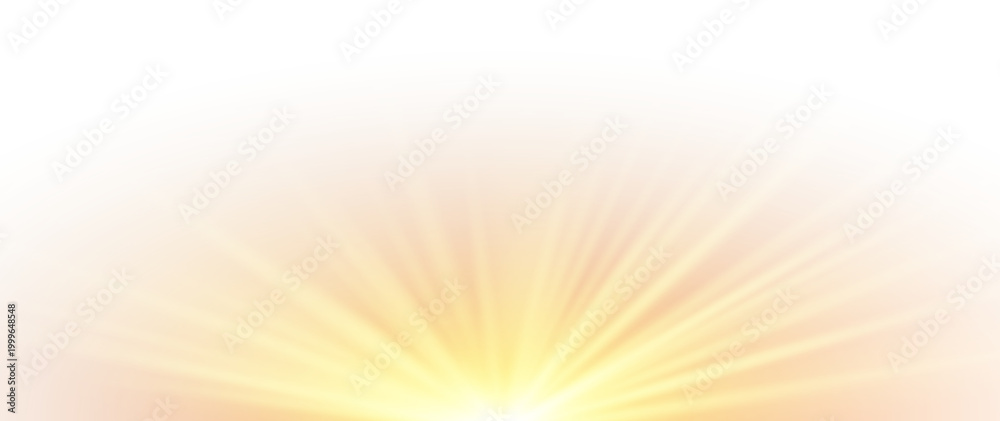 Obraz premium Warm sunbeam light with radiant shine, soft glow and diffused illumination, realistic overlay background with natural brightness and smooth light transitions