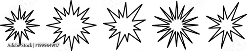 burst comic explosion starburst effect shape icon outline isolated on transparent background