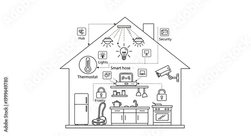 Tableau sur toile Smart Home Automation System Concept Illustration.