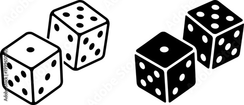 dice cube gambling game random icon silhouette symbol isolated on transparent background