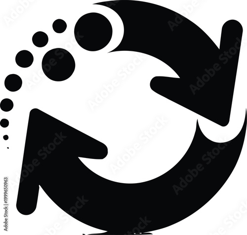 Circular arrows with dots vector illustration representing process or refresh circular illustration clockwise counterclockwise rotation movement