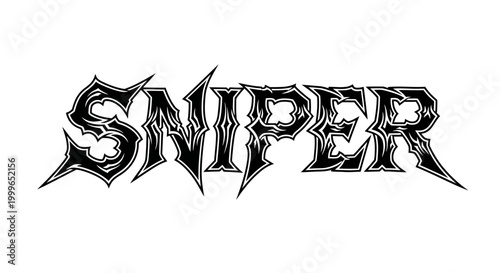 Sniper text graphic design element.