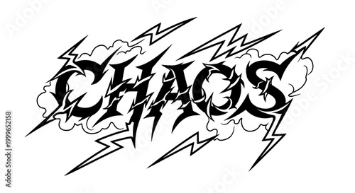 Chaos word in graffiti style font.