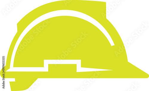 Construction worker wearing a bright yellow safety helmet outdoors