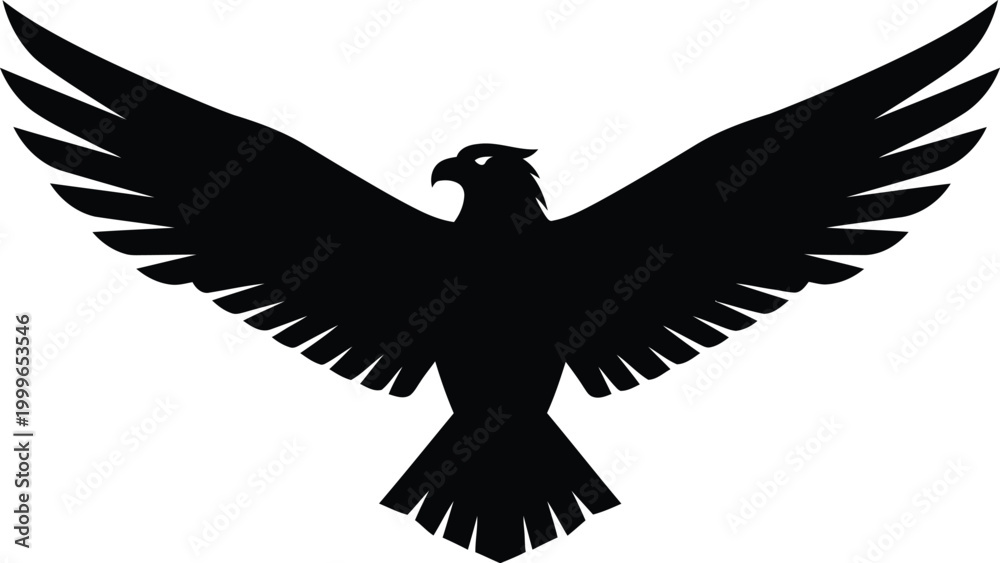 Fototapeta premium A majestic eagle spreads its wings in flight outdoors freely soaring