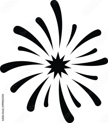 A black graphic illustration explodes in a dynamic burst of energy.