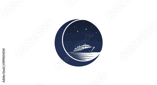 Nighttime cruise ship sailing under stars.