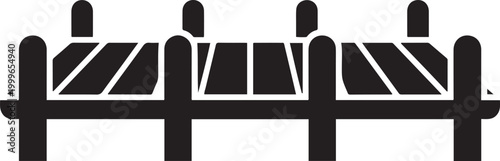 wood pier symbol, balck icon silhouette vector