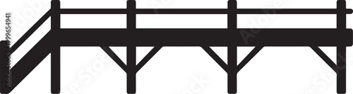 Quadro su tela wood pier symbol, balck icon silhouette vector