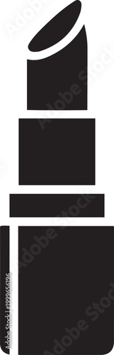 Lipstick emblem, balck icon silhouette vector