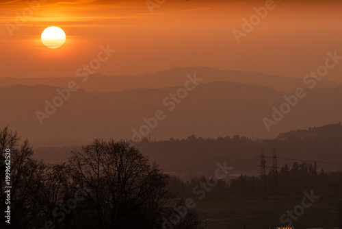 Foto Sonnenuntergang über dem Üetliberg
