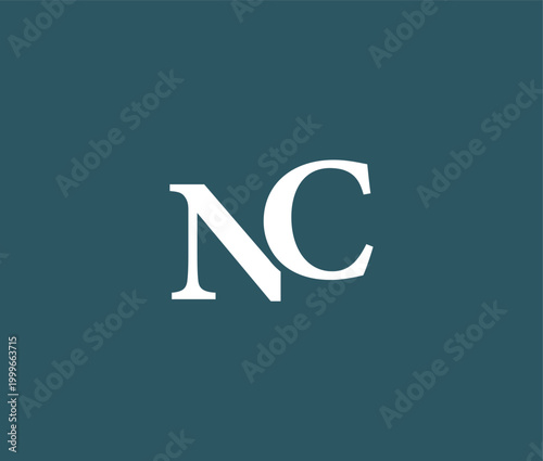 Two white letters NC on a dark blue background
