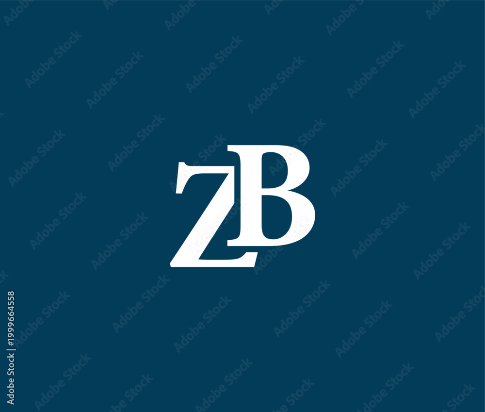 Obraz premium White letter logo on blue background