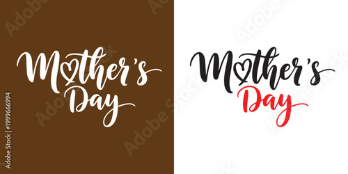 Mother's day calligraphy two elegant designs for celebration and appreciation