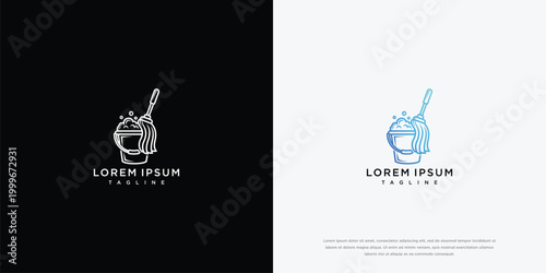 Bucket With Water Splash And Mop Logo Design