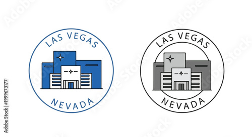 Hospital building icons in Las Vegas, Nevada, medical center symbols