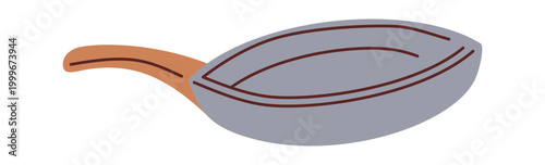 Frying Pan Side View Cooking Utensil