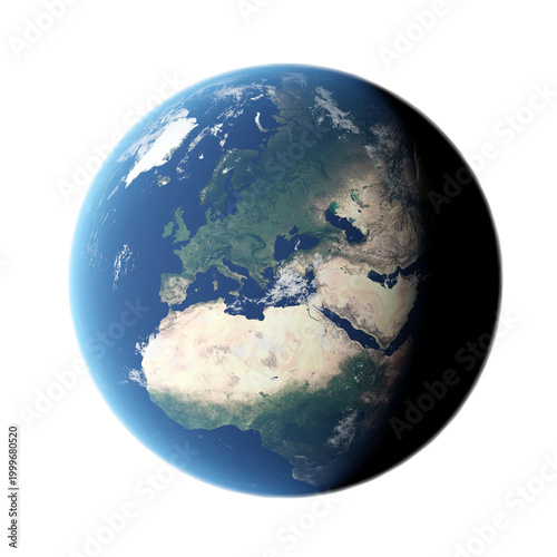 Europe and North Africa from Space PNG Isolated Earth