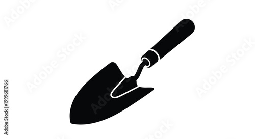 Garden trowel silhouette on a white background