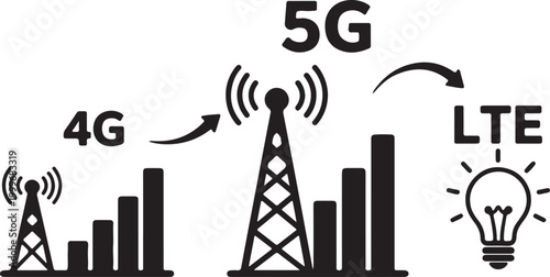 4G 5G LTE Technology Illustration vector