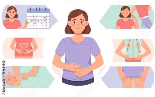 Woman Experiencing Menstrual Cramps Discomfort.