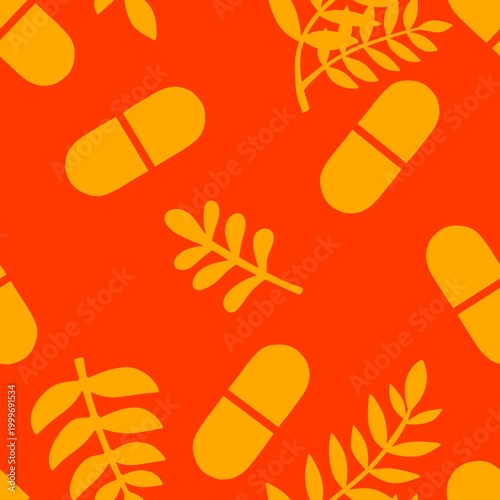 Medicine seamless pills pattern for wrapping paper and doctor clothes and packaging and medical accessories