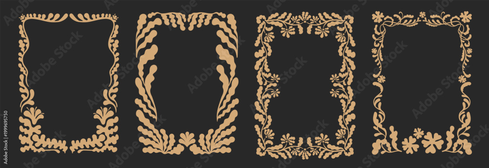 Obraz premium Floral Frame Border Set Ornamental