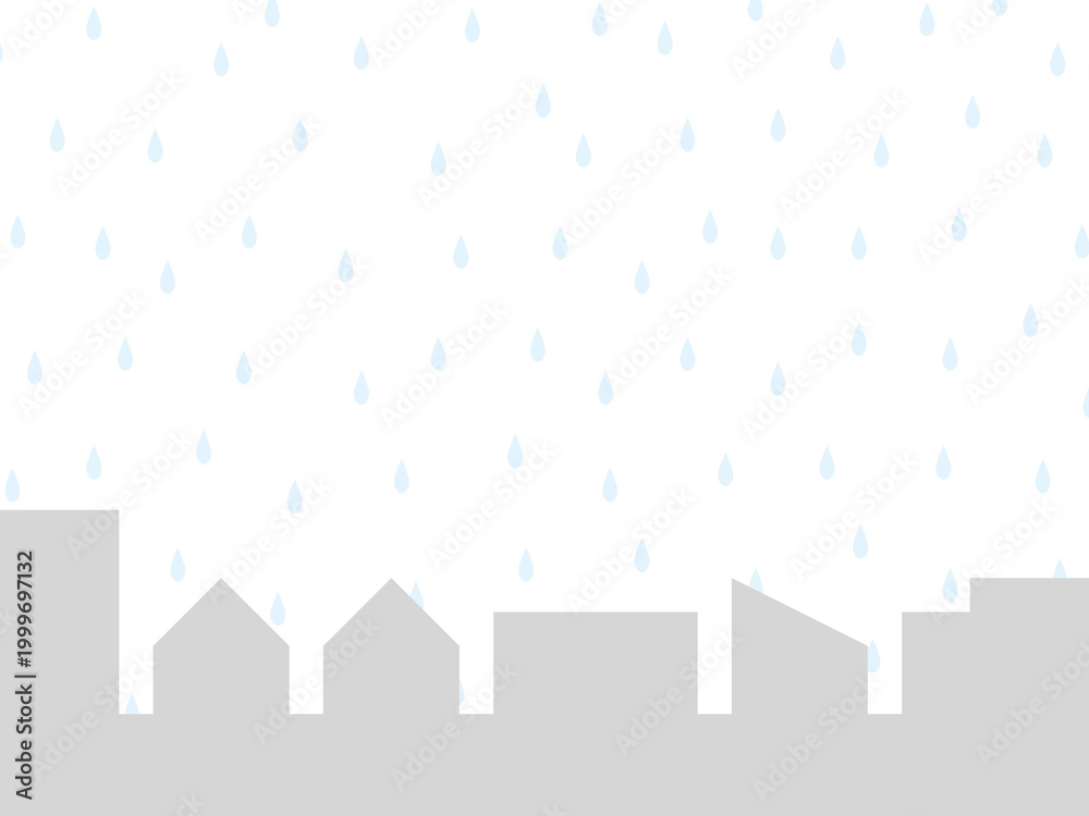 Fototapeta premium 雨の町並み背景