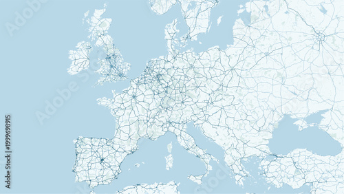 Modern minimalist vector map of Europe. High-quality SVG illustration of European continent borders, coastline, and geographic layout for posters, infographics, and travel design.