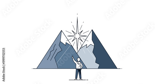 man standing in front of mountains with compass.