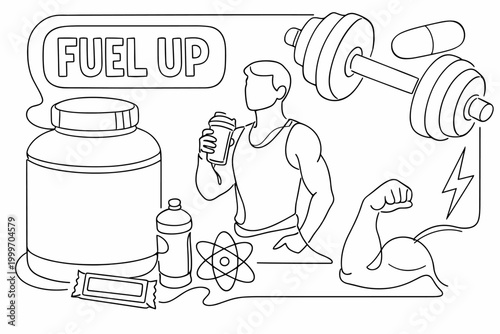 Fitness nutrition and supplements for muscle gain and energy boost