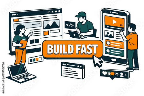 Creative web development team building digital products and online experiences quickly