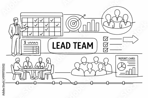 Business leader presenting project progress and team achievements with visual aids