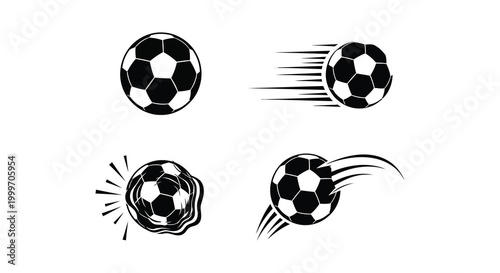 soccer ball silhouettes in various dynamic poses silhouette high quality professional detailed modern elegant stylish clean crisp vibrant colorful digital creative