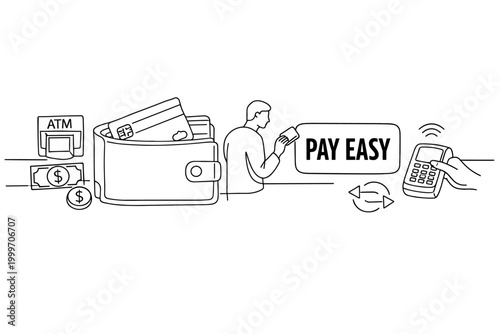 Seamless payment transactions with credit cards and digital devices for easy transactions