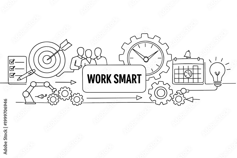 Obraz premium Work Smart Business Concept
