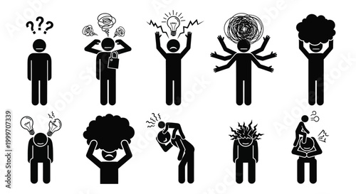 stick figure emotions with various expressions and gestures silhouette high quality professional detailed modern elegant stylish clean crisp vibrant colorful digital