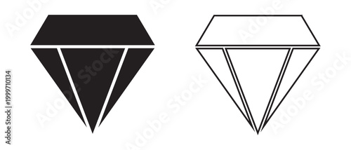 diamond vector icon set, abstract and flat style diamond icon on white background.
