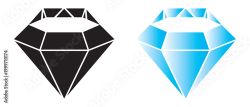 diamond vector icon set, abstract and flat style diamond icon on white background.