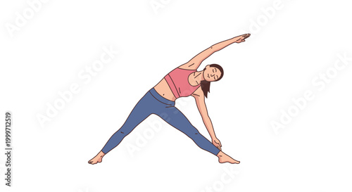 Woman doing yoga triangle pose