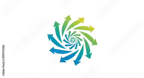 Premium Vector Colorful arrows in a circular motion.
