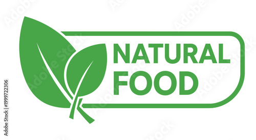 A green logo showcases natural food with leaf illustration