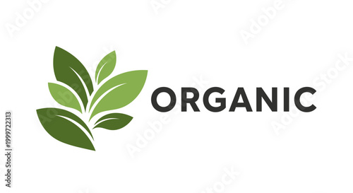 A logo featuring a stylized illustration of green leaves sprouting from a single stem accompanies the word ORGANIC.