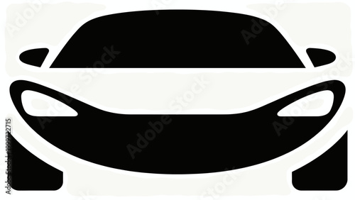 Modern Sports Car Front View Silhouette Icon